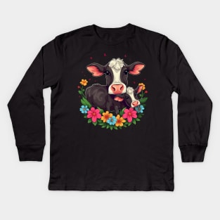 Cow Mothers Day Kids Long Sleeve T-Shirt